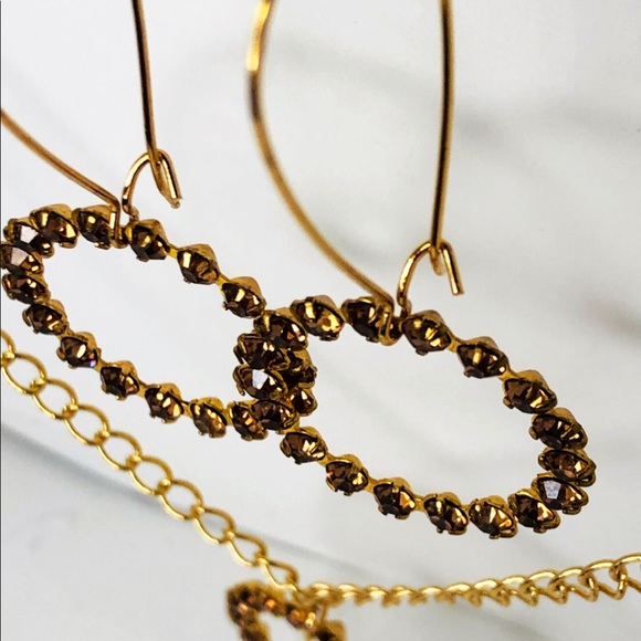 Brown Swarovski Matching Necklace and Earring Set - Picture 5 of 6